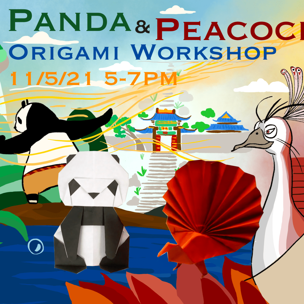 Panda VS Peacock Workshop! ʕ◕ᴥ◕&nbsp;ʔ
