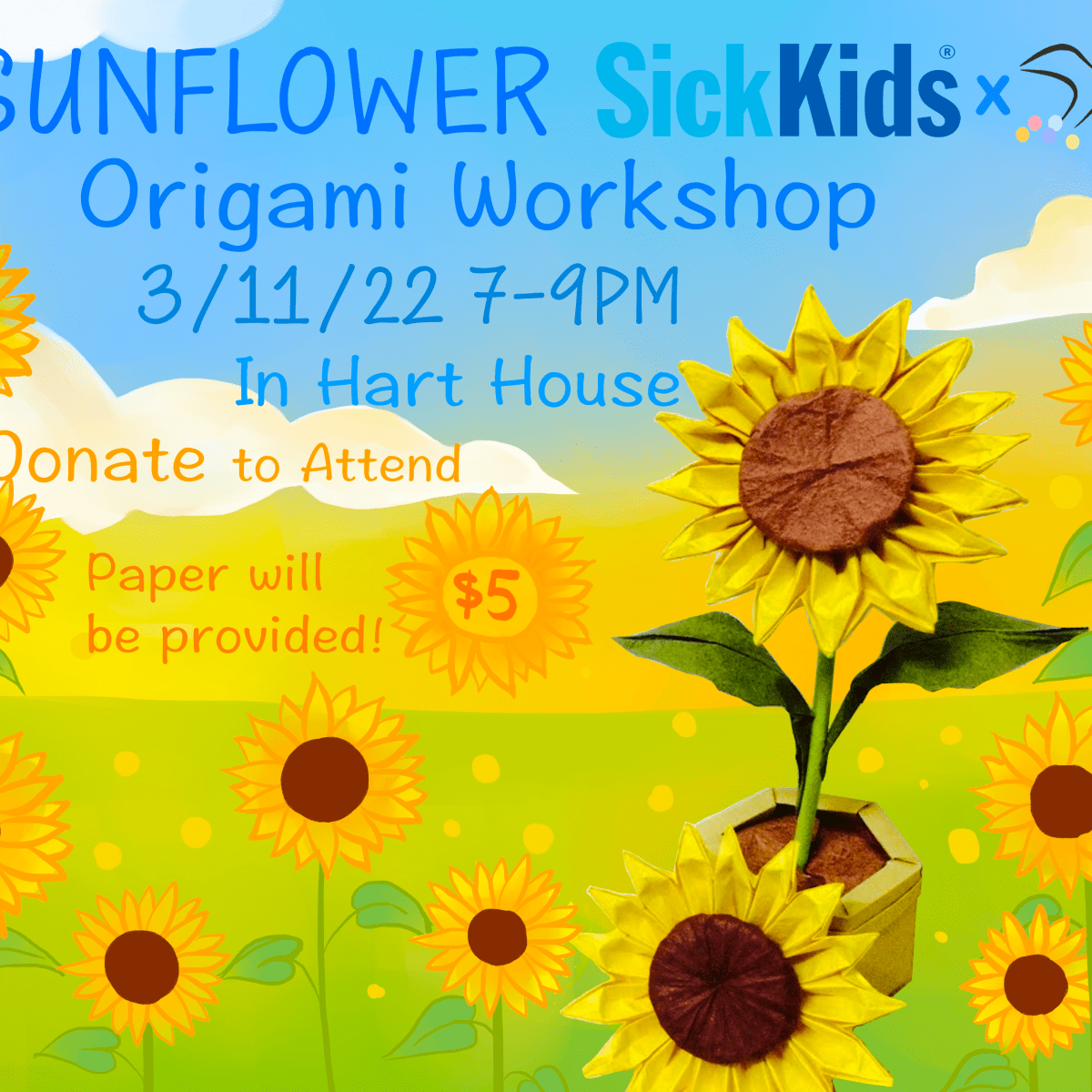 🌻Sunflowers for SickKids IN-PERSON&nbsp;Workshop!