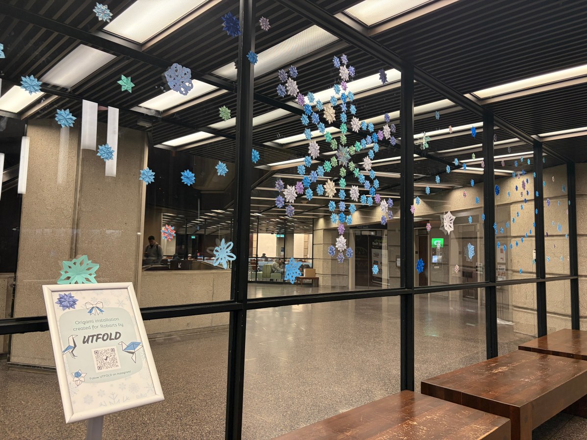 UTFOLD Origami Snowflake Display at Robarts&nbsp;Library